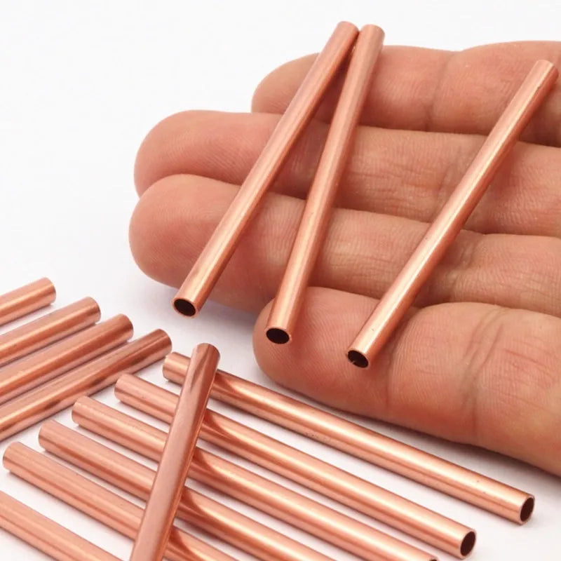 12pc Raw Copper Tube Pendants 4x60mm D476