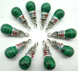 12pc Natural Stone Quartz Crystal Opal Tiger Eye Pillar Chakra Pendants
