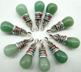 12pc Natural Stone Quartz Crystal Opal Tiger Eye Pillar Chakra Pendants
