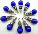 12pc Natural Stone Quartz Crystal Opal Tiger Eye Pillar Chakra Pendants