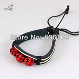 12pc Mix Skull Leather Bracelet Skeleton Tribe Jewelry