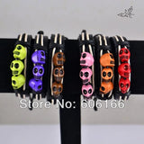 12pc Mix Skull Leather Bracelet Skeleton Tribe Jewelry