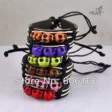 12pc Mix Skull Leather Bracelet Skeleton Tribe Jewelry