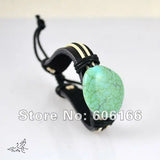 12pc Mix Turquoise Leather Bracelet Resin Tribe Bracelets