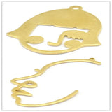 12pc Raw Brass Face Charms With 1 Loop, Nickel and Lead Free