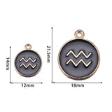 12pcs Double Face Enamel Constellation Charms for DIY Bracelet