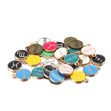 12pcs Double Face Enamel Constellation Charms for DIY Bracelet