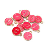 12pcs Double Face Enamel Constellation Charms for DIY Bracelet