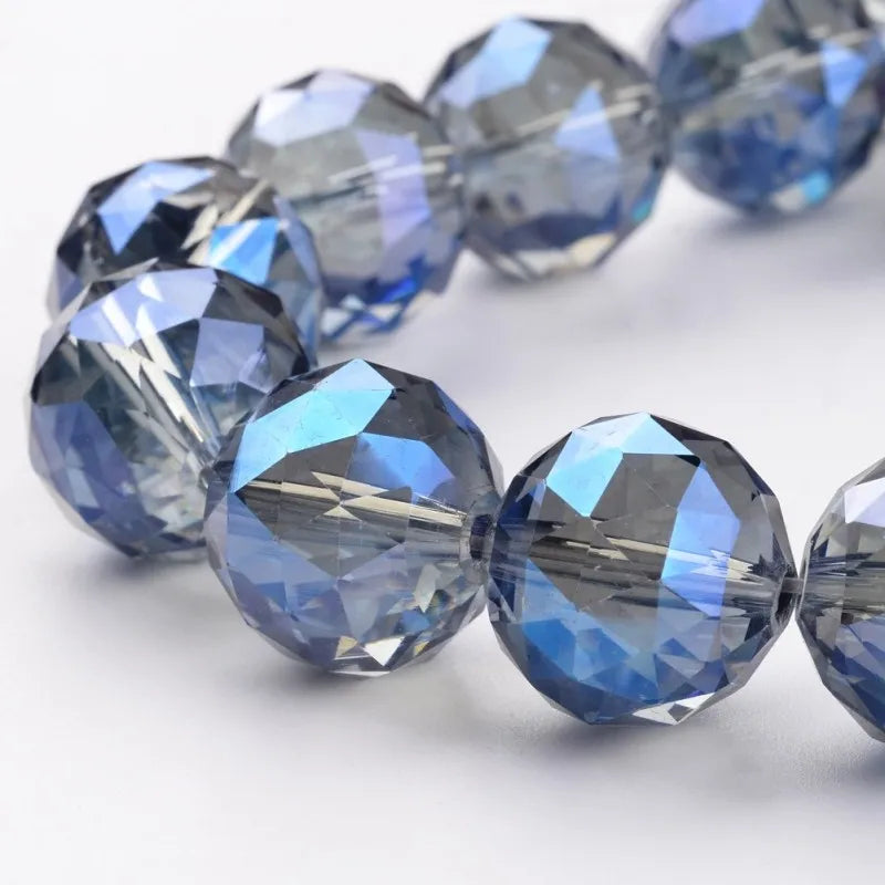 12pcs Electroplate Glass Beads Strands for DIY Jewelry Making