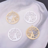 12pcs Light Flower Fairy Charms Silver Earring Pendant DIY
