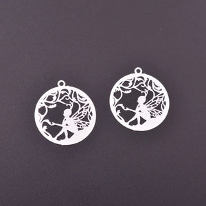 12pcs Light Flower Fairy Charms Silver Earring Pendant DIY