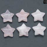 12pcs 30mm Star Statue Rose Quartz Healing Crystal Gift Room Ornament