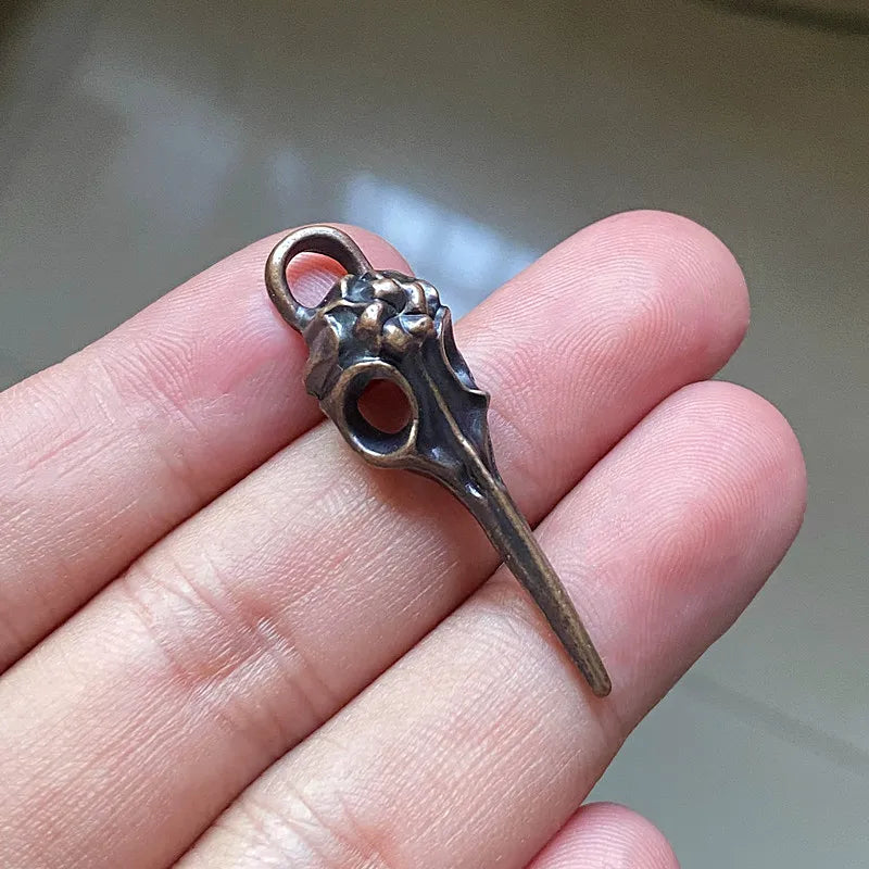 12pcs 3D Bird Skull Metal Charms Pendants Antique Copper Tone DIY Necklace Jewel