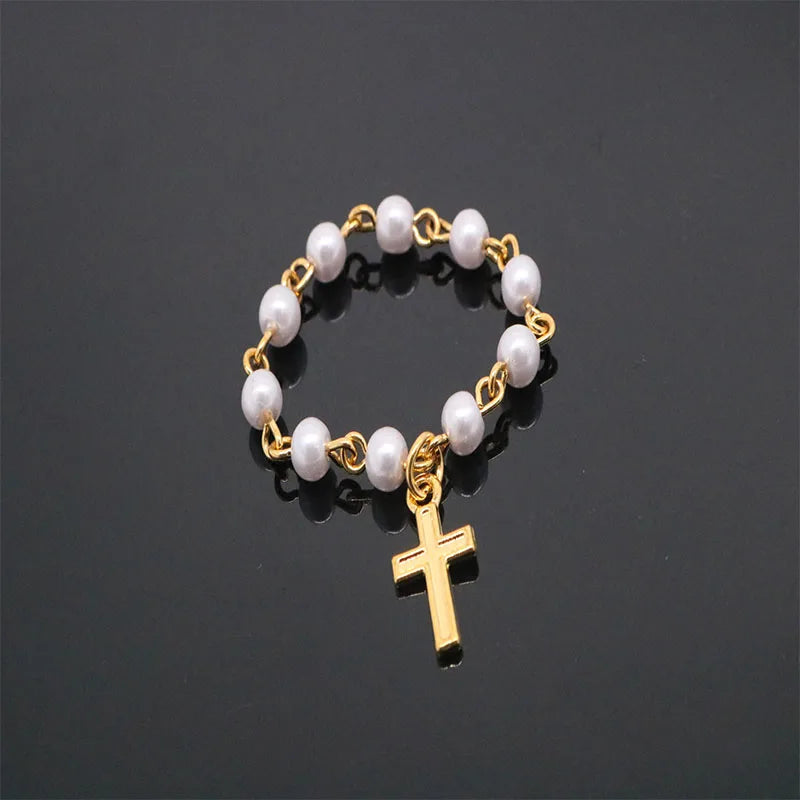 Stainless Steel Catholic Rosary Bracelet Religious Jesus Cross Holiday Gift