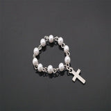 Stainless Steel Catholic Rosary Bracelet Religious Jesus Cross Holiday Gift