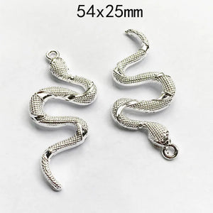 12pcs Snake Pendants Charms for Jewelry Making DIY Women Necklace Bracelet Craft