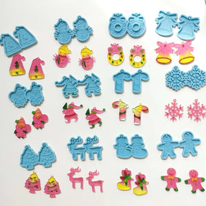 Christmas Pendant Earrings Mold Combo Epoxy Resin Jewelry Casting Mold DIY
