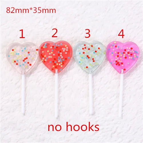 12pcs 82*35mm Multicolor Lollipops Resin Charms for DIY Jewelry