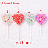 12pcs 82*35mm Multicolor Lollipops Resin Charms for DIY Jewelry