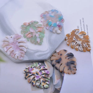 12pcs Acetate Monstera Leaves for DIY Jewelry Earrings