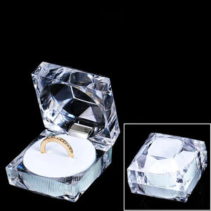12pcs Acrylic Crystal Ring Boxes Storage Display Box Clear Package Box