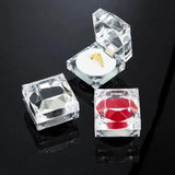 12pcs Acrylic Crystal Ring Boxes Storage Display Box Clear Package Box
