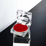 12pcs Acrylic Crystal Ring Boxes Storage Display Box Clear Package Box
