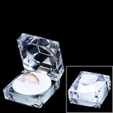 12pcs Acrylic Crystal Ring Boxes Storage Display Box Clear Package Box