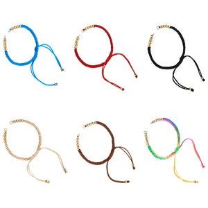 Adjustable Braided Bracelet Cord Rope with Brass Beads - DIY Jewelry Making