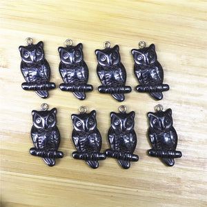 12pcs Owl Pendant Hematite DIY Jewelry Accessories