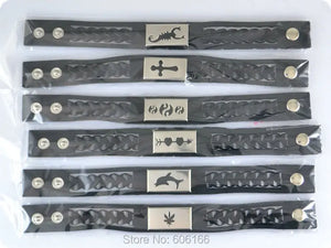 12pcs Rubber Bracelets Mix Cross Tai Chi Skull Scorpions Heart Rock jewelry