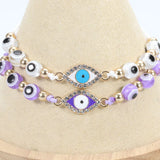 12pcs Evil Eye Bracelet Women Crystal Resin Chain Charm Jewelry Gift Adjustable