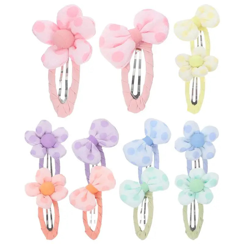 12pcs Flower Hair Clips for Girls
