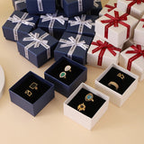 12pcs Bowknot Cardboard Jewelry Packaging Boxes With Sponge Inside