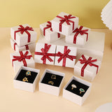 12pcs Bowknot Cardboard Jewelry Packaging Boxes With Sponge Inside