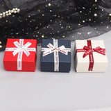 12pcs Bowknot Cardboard Jewelry Packaging Boxes With Sponge Inside