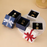 12pcs Bowknot Cardboard Jewelry Packaging Boxes With Sponge Inside