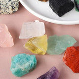 12pcs Rough Stone Healing Crystal Collection-Amethyst Amazonite Loose Gemstone