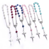 12pcs Santiago Shell Cross Pearl Rosary Bracelet Set