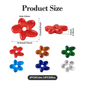 12pcs Starfish Glass Beads DIY Jewelry Making Bracelet Necklace Earring Crafts