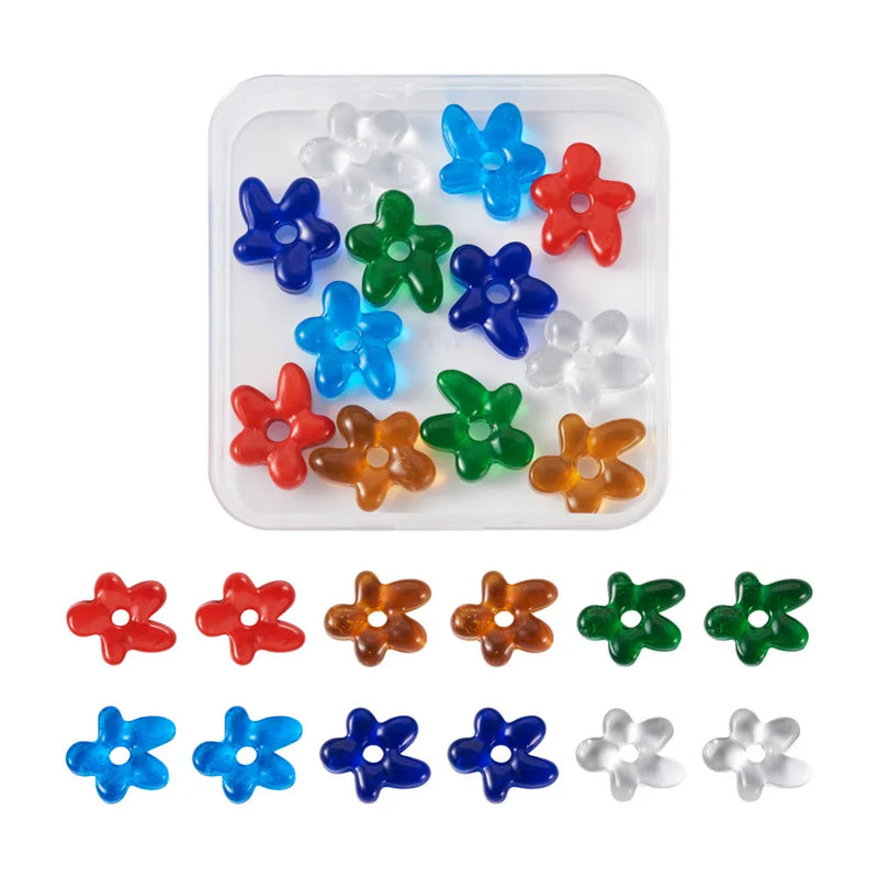 12pcs Starfish Glass Beads DIY Jewelry Making Bracelet Necklace Earring Crafts