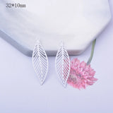 12pcs Brass Feather Leaf Charms for DIY Earring Jewelry Findings