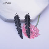 12pcs Brass Feather Leaf Charms for DIY Earring Jewelry Findings