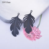 12pcs Brass Feather Leaf Charms for DIY Earring Jewelry Findings