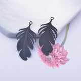 12pcs Brass Feather Leaf Charms for DIY Earring Jewelry Findings