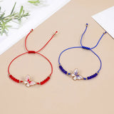 12pcs Butterfly Animal Charms Crystal Beads Bracelet Anklets