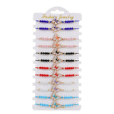 12pcs Butterfly Animal Charms Crystal Beads Bracelet Anklets