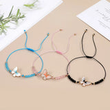 12pcs Butterfly Animal Charms Crystal Beads Bracelet Anklets