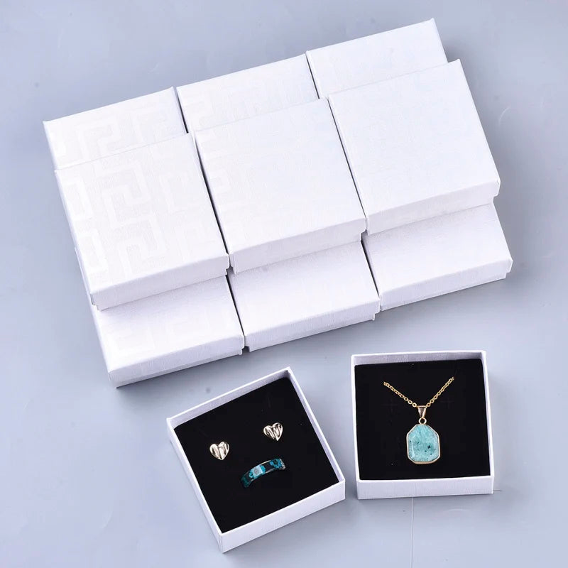 12pcs Jewelry Boxes for Pendant & Earring & Ring, Red Square 7.5x7.5x3.5cm