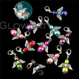 12pcs Dancing Angel Wings Pendant 35x20mm Guardian Angel Pendants for Keychain
